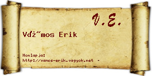 Vámos Erik névjegykártya