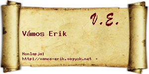 Vámos Erik névjegykártya